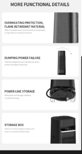 PTC Tower Heater 2000W ECO Sensor Heaters Led Display Electric Portable Room Heater 塔式PTC62 06 160x300